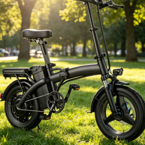 14" Mini Folding E-Bike, 500W Peak, 19.8MPH, 48V 10Ah, 38 Miles Range, Shock Absorbers